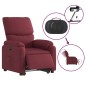 vidaXL Sillón eléctrico reclinable elevable de tela rojo tinto