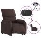 vidaXL Sillón eléctrico reclinable elevable de tela marrón oscuro vidaXL Sillón eléctrico reclinable elevable de tela marrón oscuro