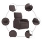 vidaXL Sillón eléctrico reclinable elevable de tela marrón oscuro vidaXL Sillón eléctrico reclinable elevable de tela marrón oscuro