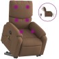 vidaXL Sillón de masaje eléctrico reclinable elevable tela marrón vidaXL Sillón de masaje eléctrico reclinable elevable tela marrón