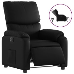 vidaXL Sillón reclinable eléctrico de cuero sintético negro
