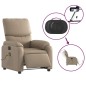 vidaXL Sillón reclinable de masaje eléctrico cuero sintético capuchino