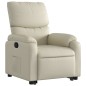 vidaXL Sillón reclinable elevable cuero artificial color crema