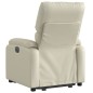 vidaXL Sillón reclinable elevable cuero artificial color crema
