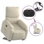 vidaXL Sillón reclinable elevable cuero artificial color crema