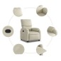 vidaXL Sillón reclinable elevable cuero artificial color crema