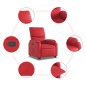 vidaXL Sillón reclinable elevable cuero artificial rojo