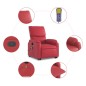 vidaXL Sillón reclinable de masaje de pie cuero artificial rojo vidaXL Sillón reclinable de masaje de pie cuero artificial rojo