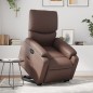 vidaXL Sillón reclinable elevable eléctrico de cuero sintético marrón vidaXL Sillón reclinable elevable eléctrico de cuero sintético marrón