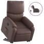 vidaXL Sillón reclinable elevable eléctrico de cuero sintético marrón vidaXL Sillón reclinable elevable eléctrico de cuero sintético marrón