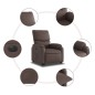 vidaXL Sillón reclinable elevable eléctrico de cuero sintético marrón vidaXL Sillón reclinable elevable eléctrico de cuero sintético marrón