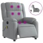 vidaXL Sillón reclinable de masaje eléctrico tela gris claro vidaXL Sillón reclinable de masaje eléctrico tela gris claro