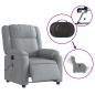 vidaXL Sillón reclinable de masaje eléctrico tela gris claro vidaXL Sillón reclinable de masaje eléctrico tela gris claro