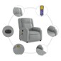 vidaXL Sillón reclinable de masaje eléctrico tela gris claro vidaXL Sillón reclinable de masaje eléctrico tela gris claro