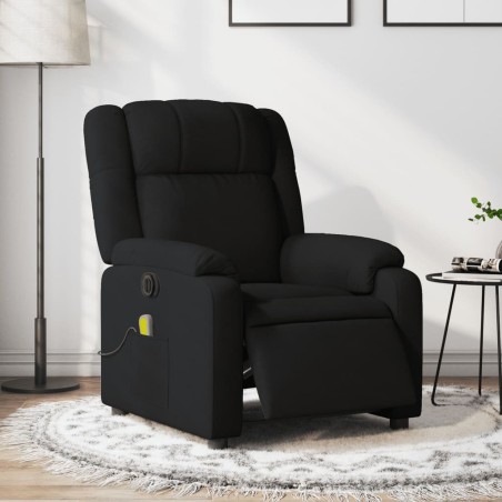 vidaXL Sillón reclinable de masaje eléctrico tela negro