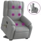 vidaXL Sillón de masaje reclinable de pie de tela gris claro vidaXL Sillón de masaje reclinable de pie de tela gris claro