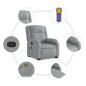 vidaXL Sillón de masaje reclinable de pie de tela gris claro vidaXL Sillón de masaje reclinable de pie de tela gris claro