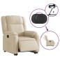 vidaXL Sillón eléctrico reclinable elevable de tela color crema vidaXL Sillón eléctrico reclinable elevable de tela color crema