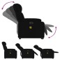 vidaXL Sillón de masaje eléctrico reclinable elevable tela negro vidaXL Sillón de masaje eléctrico reclinable elevable tela negro