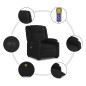 vidaXL Sillón de masaje eléctrico reclinable elevable tela negro vidaXL Sillón de masaje eléctrico reclinable elevable tela negro