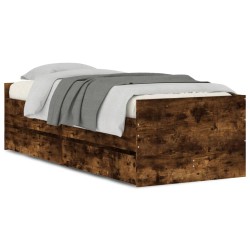 vidaXL Estructura de cama con cajones roble ahumado 100x200 cm