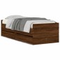 vidaXL Estructura de cama con cajones roble marrón 100x200 cm vidaXL Estructura de cama con cajones roble marrón 100x200 cm