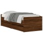 vidaXL Estructura de cama con cajones roble marrón 90x200 cm
