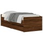 vidaXL Estructura de cama con cajones roble marrón 75x190 cm vidaXL Estructura de cama con cajones roble marrón 75x190 cm