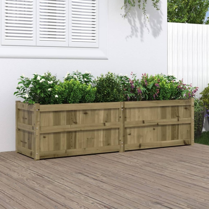 vidaXL Jardinera de madera de pino impregnada 180x50x50 cm