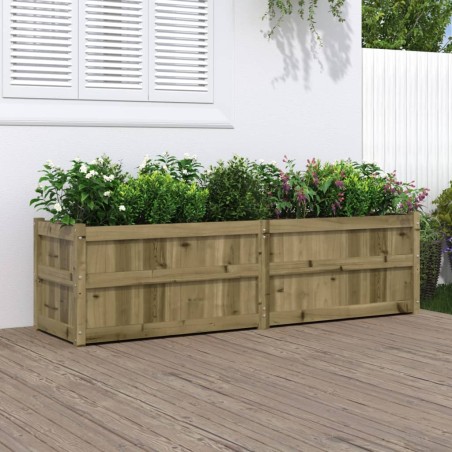 vidaXL Jardinera de madera de pino impregnada 180x50x50 cm