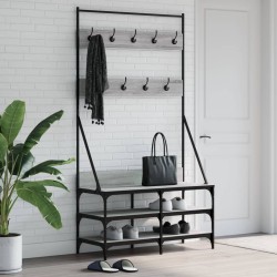 vidaXL Perchero con zapatero gris Sonoma 100x40x184 cm