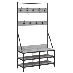 vidaXL Perchero con zapatero gris Sonoma 100x40x184 cm