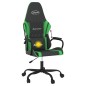 vidaXL Silla gaming de masaje cuero sintético negro y verde vidaXL Silla gaming de masaje cuero sintético negro y verde