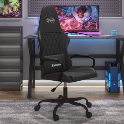 vidaXL Silla gaming con masaje cuero sintético negro