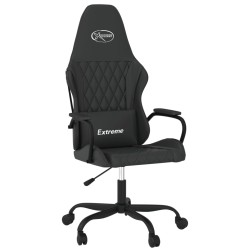 vidaXL Silla gaming con masaje cuero sintético negro