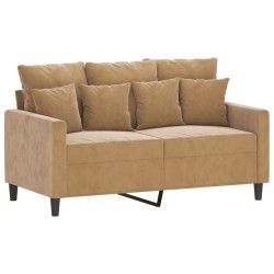 vidaXL Sofá de 2 plazas terciopelo marrón 120 cm