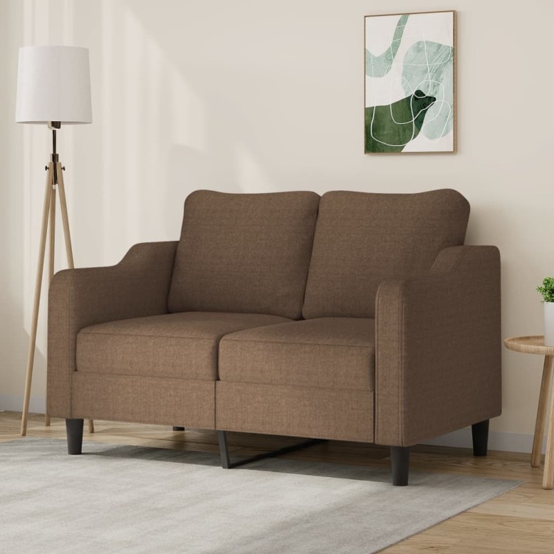 vidaXL Sofá de 2 plazas de tela marrón 120 cm vidaXL Sofá de 2 plazas de tela marrón 120 cm