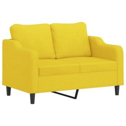vidaXL Sofá de 2 plazas de tela amarillo claro 120 cm