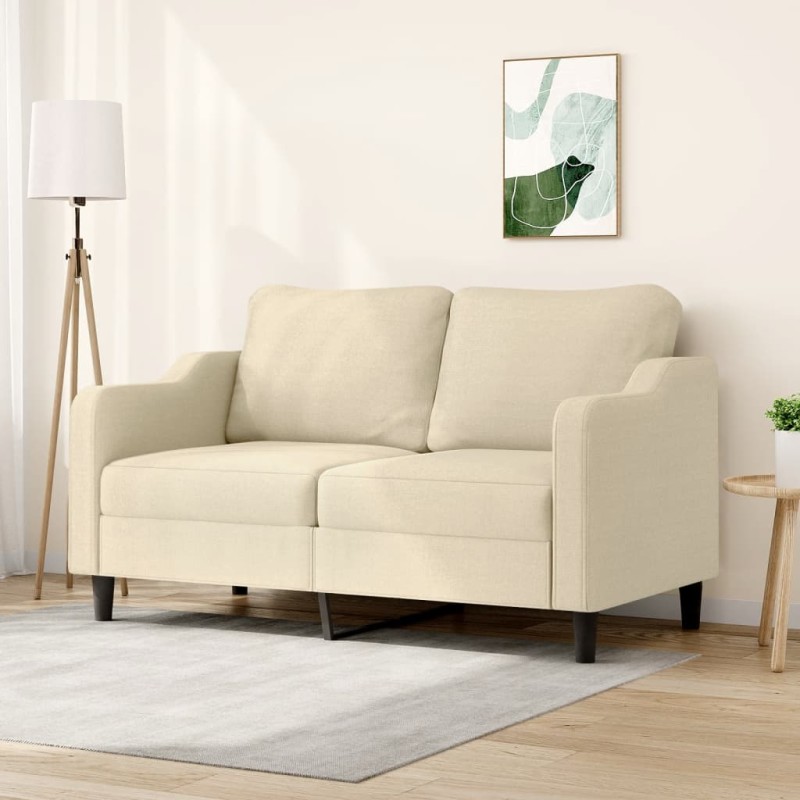 vidaXL Sofá de 2 plazas de tela color crema 140 cm vidaXL Sofá de 2 plazas de tela color crema 140 cm