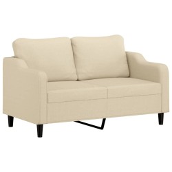 vidaXL Sofá de 2 plazas de tela color crema 140 cm