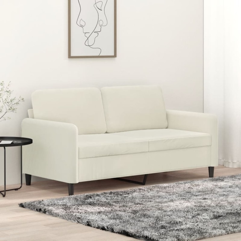 vidaXL Sofá de 2 plazas terciopelo color crema 140 cm vidaXL Sofá de 2 plazas terciopelo color crema 140 cm