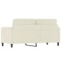 vidaXL Sofá de 2 plazas terciopelo color crema 140 cm vidaXL Sofá de 2 plazas terciopelo color crema 140 cm