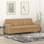 vidaXL Sofá de 3 plazas terciopelo marrón 180 cm vidaXL Sofá de 3 plazas terciopelo marrón 180 cm