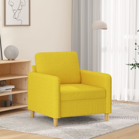 vidaXL Sillón de tela amarillo claro 60 cm
