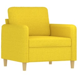vidaXL Sillón de tela amarillo claro 60 cm