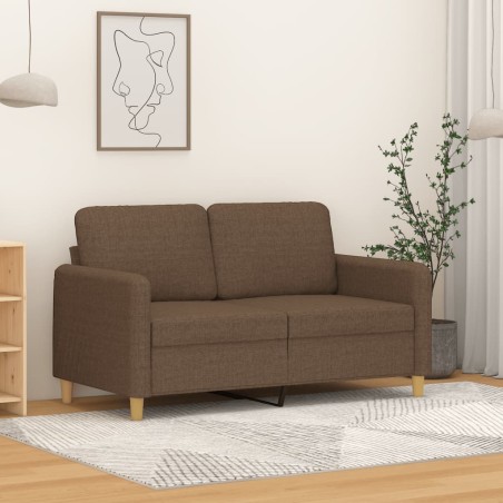 vidaXL Sofá de 2 plazas de tela marrón 120 cm