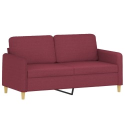 vidaXL Sofá de 2 plazas de tela rojo tinto 140 cm