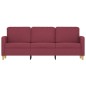 vidaXL Sofá de 3 plazas de tela rojo tinto 180 cm vidaXL Sofá de 3 plazas de tela rojo tinto 180 cm