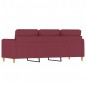 vidaXL Sofá de 3 plazas de tela rojo tinto 180 cm vidaXL Sofá de 3 plazas de tela rojo tinto 180 cm