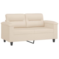 vidaXL Sofá de 2 plazas de tela de microfibra beige 120 cm